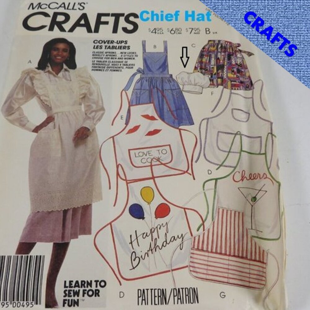 McCalls 3424 Sewing Pattern Apron & chief hat EASY complete